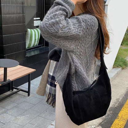 Large Bags Matte Synthetic Leather Handbags Casual Hobos Bags Totes Shoulder Bag