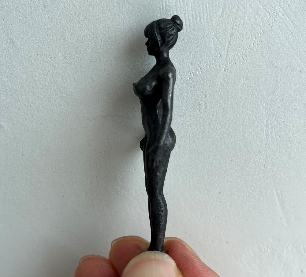 Solid Brass Naked Girl Statue Art Beauty Human Model Hand Artwork Decor