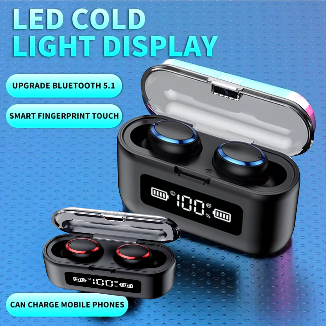 TWS Wireless Earbuds Bluetooth 5.0 Waterproof Headset Headphones With Power Bank