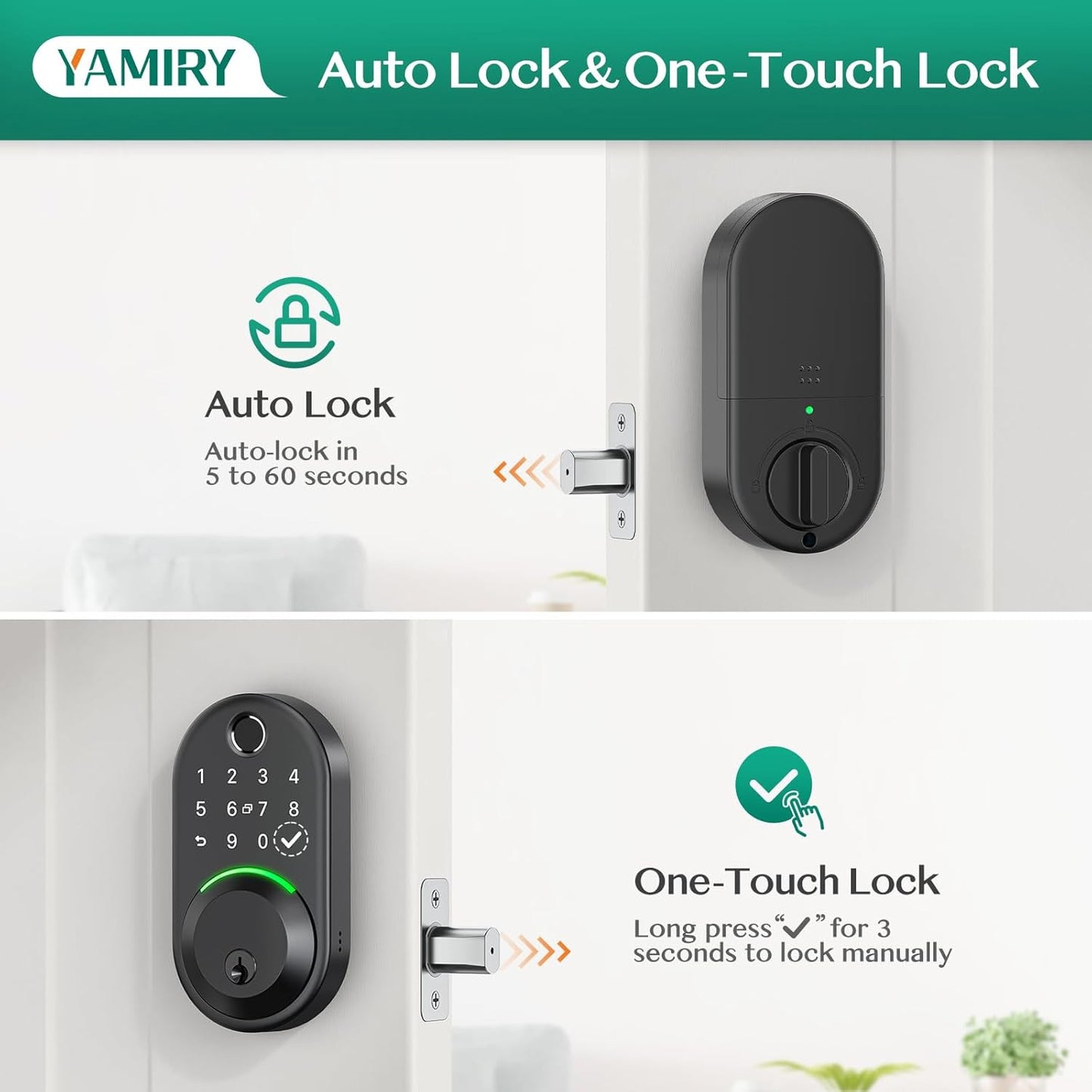 Smart Deadbolt Door Lock with Keypad: Fingerprint Keyless Entry Deadbolt,Digital