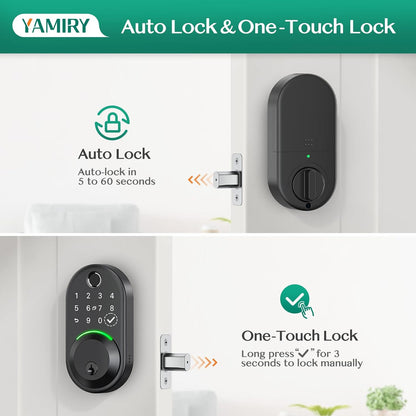 Smart Deadbolt Door Lock with Keypad: Fingerprint Keyless Entry Deadbolt,Digital