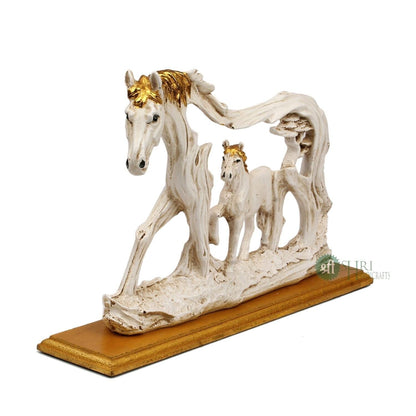 Polyresin Horse Statue with Baby Horse Animal Idol Figurine Gifts for Home Decor