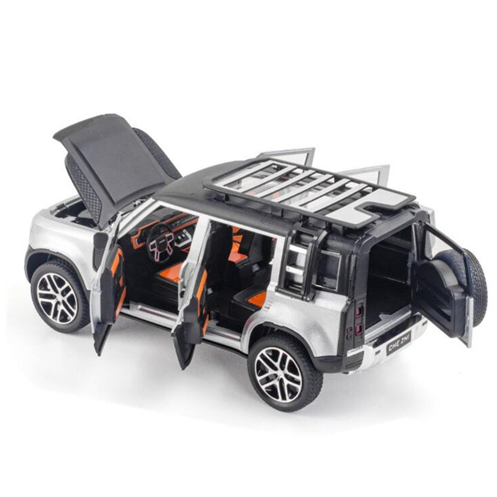 1/24 Sound&Light Model Pull-Back Car Toy Vehicle Collection Dislay White A
