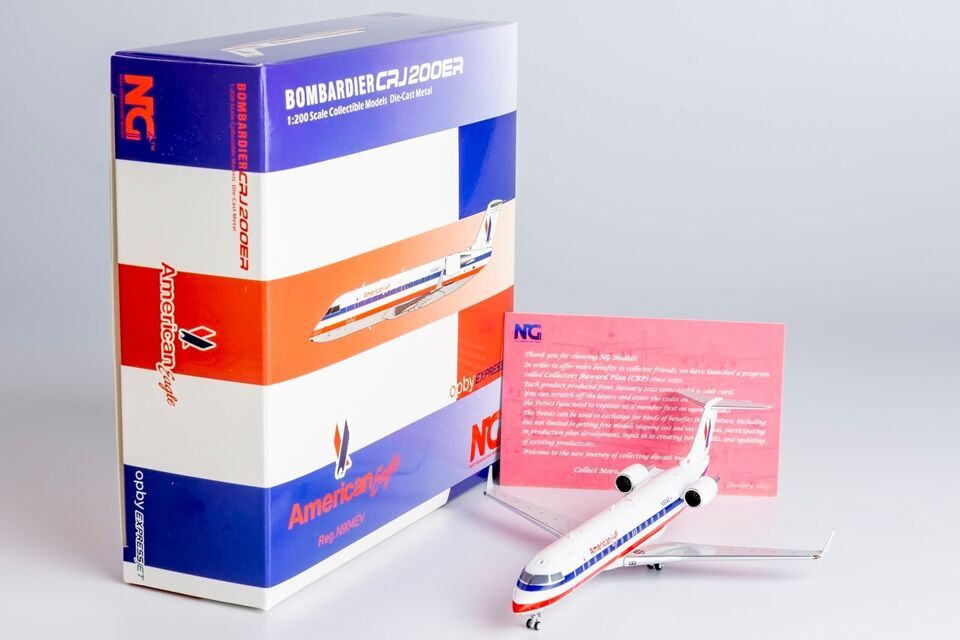 1:200 NG Model American Eagle Bombardier CRJ200ER Airplane Diecast Plane Model