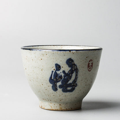 6 Style Vintage Chinese Pottery Cups Beautiful Wine Tea Cup Set Teaware