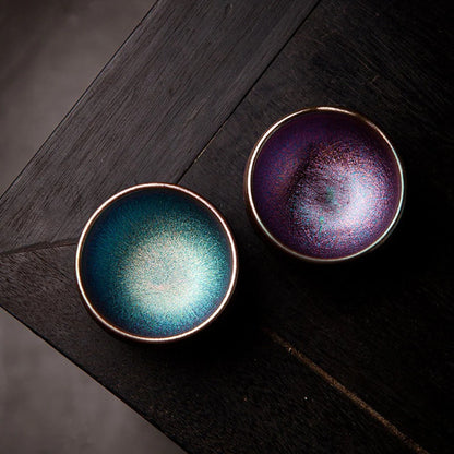 Colorful Jianzhan Ceramic Tea Cup Puer Tea Cup Handcrafted Teacup 110ml Colorful