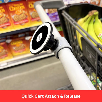 Shopping Cart Phone Holder | Magsafe Compatible Magnetic Mount for Grocery & Sup