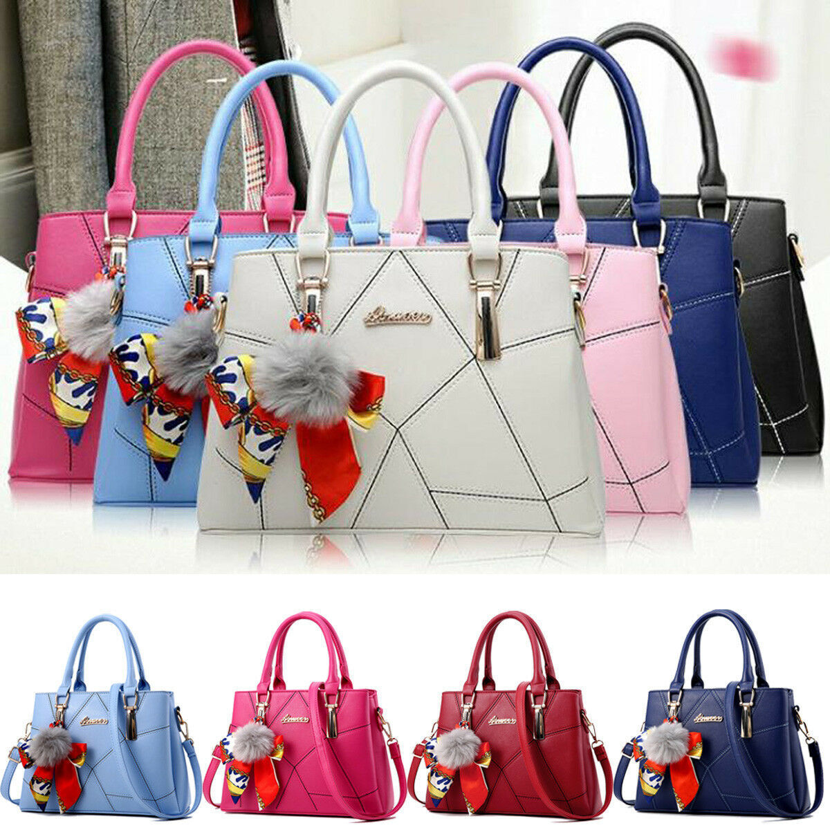 Women Ladies PU Leather Handbags Shoulder Purse Messenger Satchel Crossbody Bags