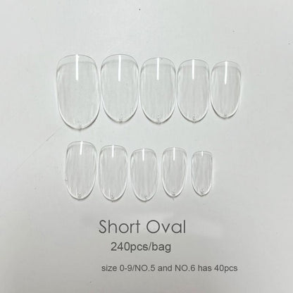 False Nail Tips 240Pcs XXL Square Full Covers Luxury Gel Press On Manicure Tools