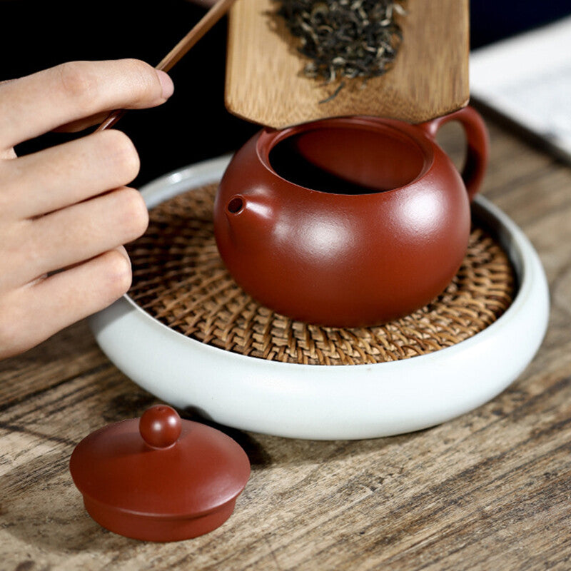 Authentic Yixing Zisha Teapot Handmade Xishi Pot Marked Ball Shaped Infuser Hole