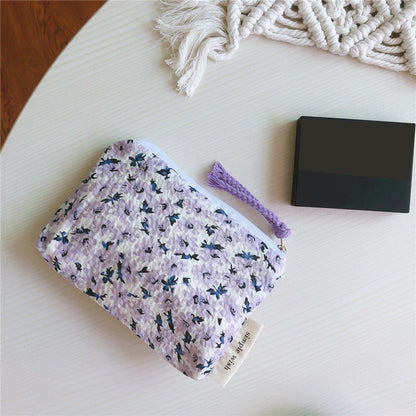Small Cosmetic Make Up Bag Cotton Floral Organizer Bags Lipstick Purse Coin 1 PC