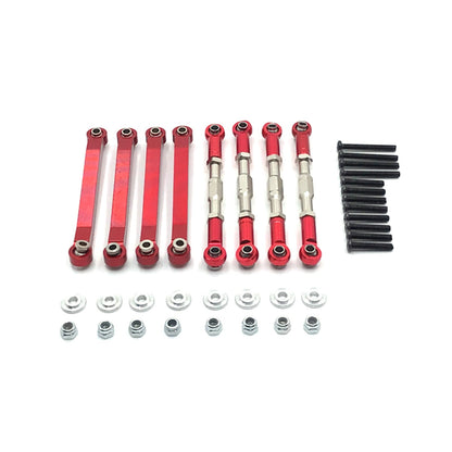Red Chassis Pull Rods Turnbuckle Rod Linkage Set For MN D90 D91 D99 1/12 RC Car,