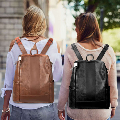 Women Retro Anti-theft Backpack PU Leather Shoulder Handbag Fashion Travel Bag