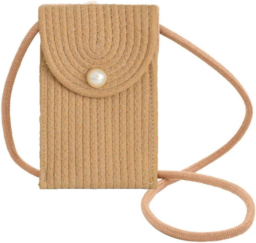 Hand Woven Crossbody Bags for Women Boho Style Cell Phone Purse Handbag Gift