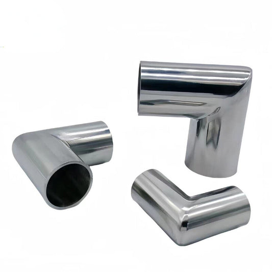 304 Stainless Steel Elbow 90 Degree Pipe Right Angle Exhaust Tube Polished Parts