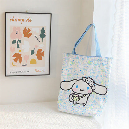 Cute My Melody Kuromi Cinnamoroll Hello Kitty Handbag Tote Canvas Storage Bag