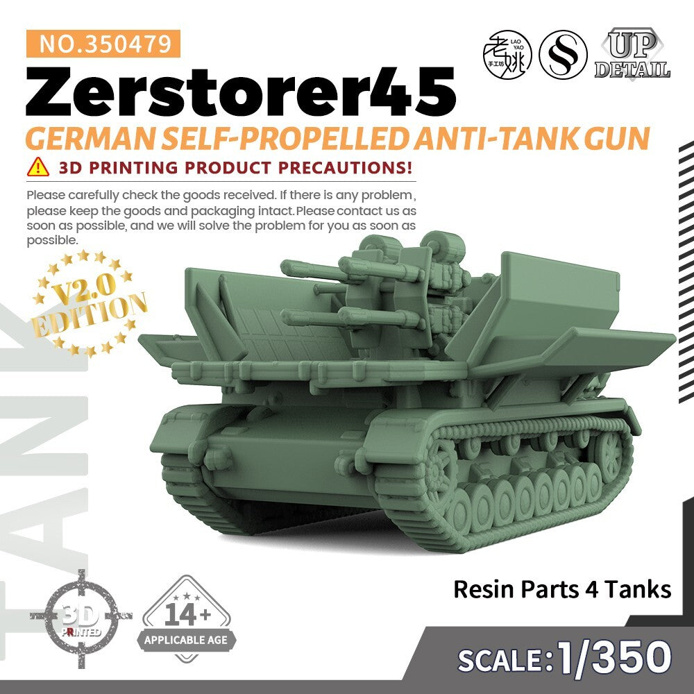 SS479 1/200/350/700 Model German Zerstorer45 Self-Propelled Anti-Tank Gun