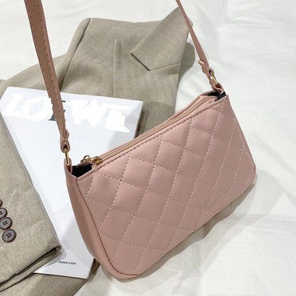 Underarm Fashion Crossbody Embroidered Synthetic Rhombus Square Bag Versatile