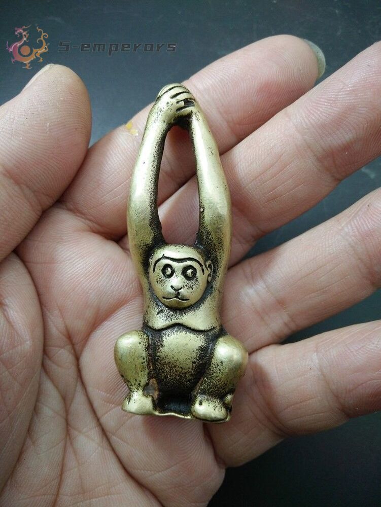 Collectibles china brass hand made Chinese Zodiac monkey statue