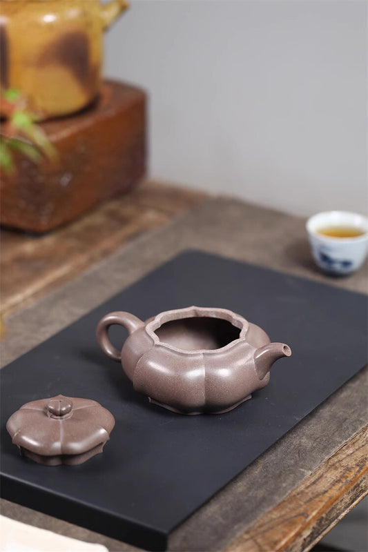 350cc chinese Yixing Handmade Zisha teapot Purple clay BianShi Hu Gongfu Tea Pot