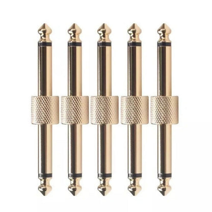 5PCS New 6.35mm male to male Mono audio adapter With gold plated design