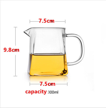 Square Bottom Glass Teapot Tea mug tea Kettle Set Thick Cup Puer Coffee TeaSet