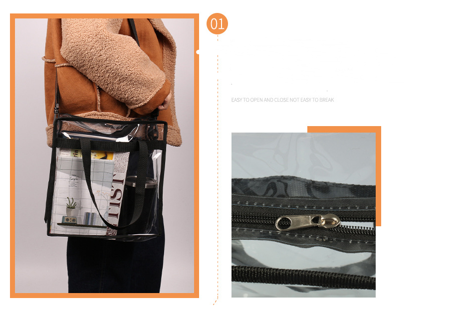 Fashion PVC bag transparent women's shoulder bag transparent bag travel waterpro