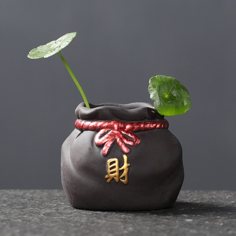 1pc Purple Clay Tea Pet Bonsai Ornaments Hydroponic Plants Tea Set Decoration