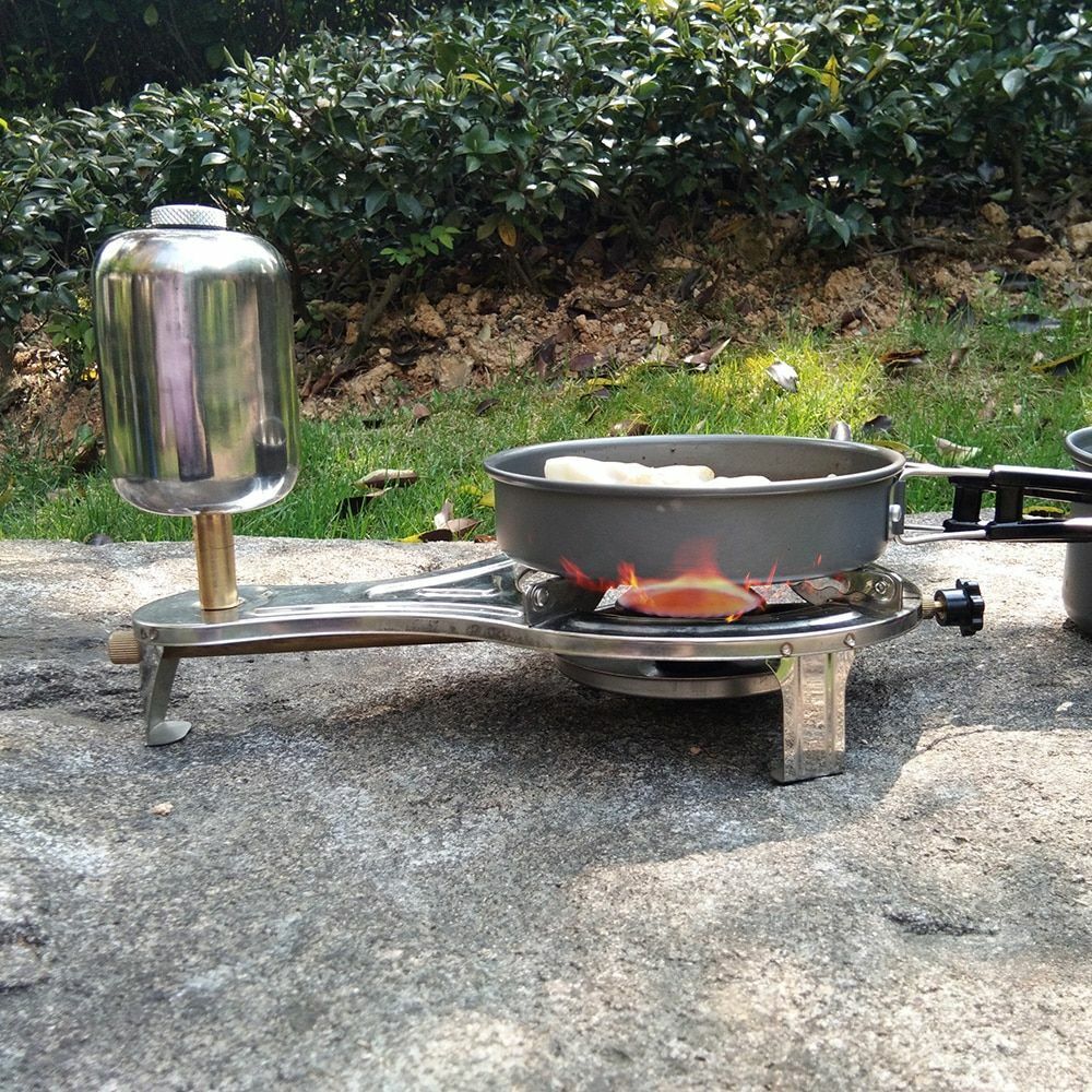 Outdoor Stainless Steel Alcohol Stove Camping Equipment Hiking Wood Mini Picnic