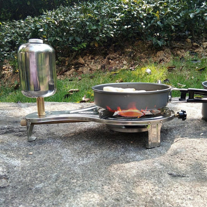 Outdoor Stainless Steel Alcohol Stove Camping Equipment Hiking Wood Mini Picnic