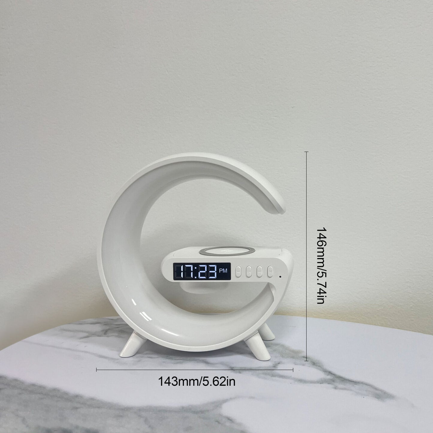 Alarm Clock Speaker Bluetooth 15W Wireless Charger Subfoofer G Styling Smart RGB