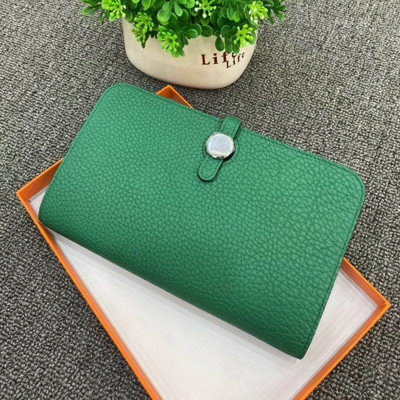 Genuine Leather Long Wallet Buckle Purse Collect Card Holder Cowhide Clutch Bag