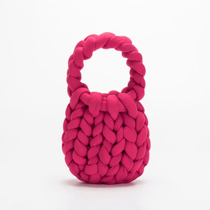 Thick Rope Woven Handbag Crochet Small Tote Bag Knitted Small Purse Cotton Totes