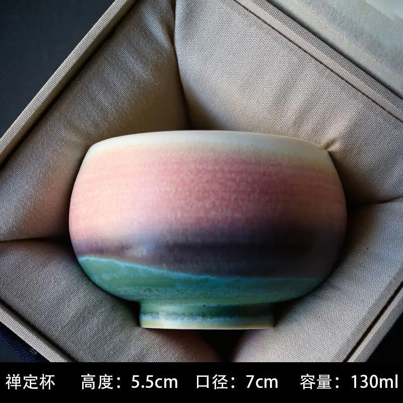 Ceramic Tasting Tea Cup Large Cup Kiln Change Master Cup Retro Ink Wind Drinking