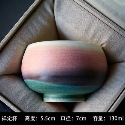 Ceramic Tasting Tea Cup Large Cup Kiln Change Master Cup Retro Ink Wind Drinking