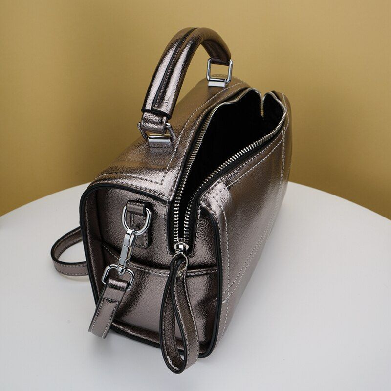 Handbag Synthetic Leather Shoulder Messenger Bag Boston 2 Straps Sling Bag Women