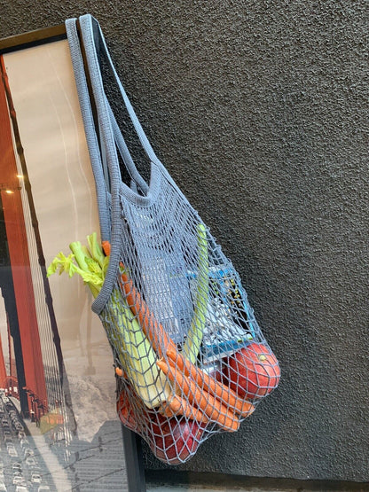 4 Cotton Net tote Bags for farmers market and grocery shopping, produce bag, new