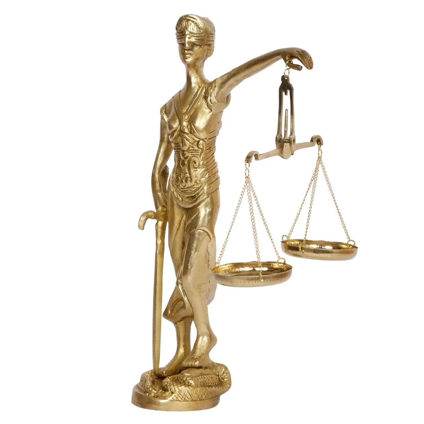 Brass Blind Folded Justice Lady Lawyer Judge Statue Idol Sculpture Figurine