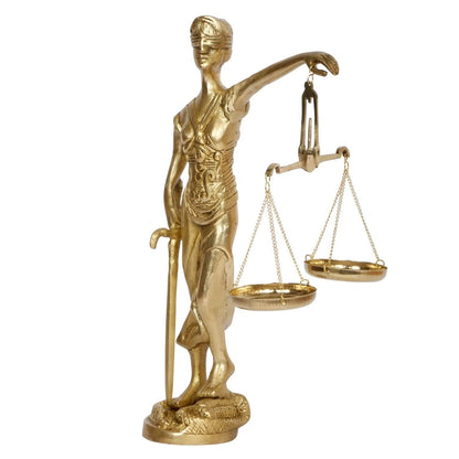 Brass Blind Folded Justice Lady Lawyer Judge Statue Idol Sculpture Figurine