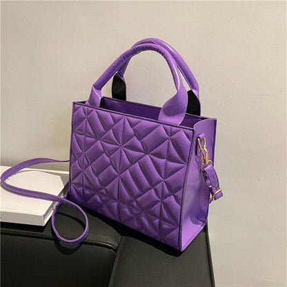 Shoulder Bag Trendy Plaid Leather Crossbody Bags Fashionable Handbags Handle Bag