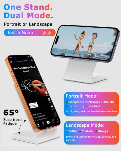 Mag Safe Charger Stand for Iphone: Qi-Certified Fast Magnetic Wireless Charging