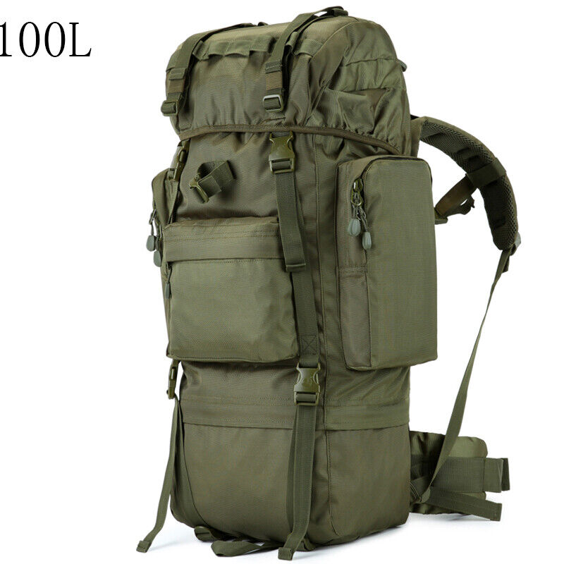 100L Military Tactical Backpack Large Capacity Waterproof Travel Bag Rain Cover