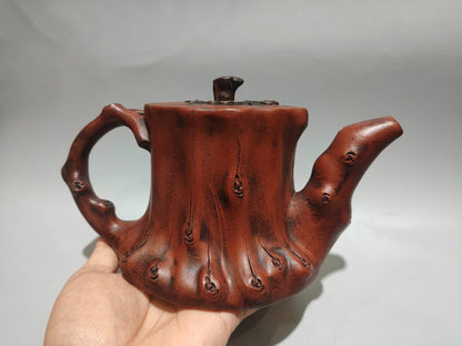 Chinese Yixing Zisha Clay Handmade Exquisite Tree Stump Teapot 31299