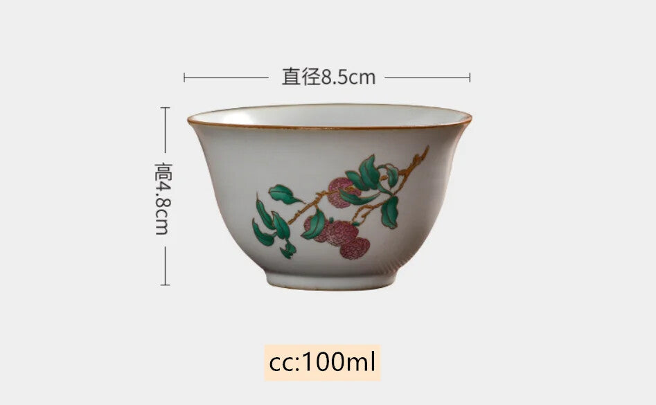 100ml Boutique Ru Kiln Teacup Travel Personal Meditation Cup Handmade Ceramic