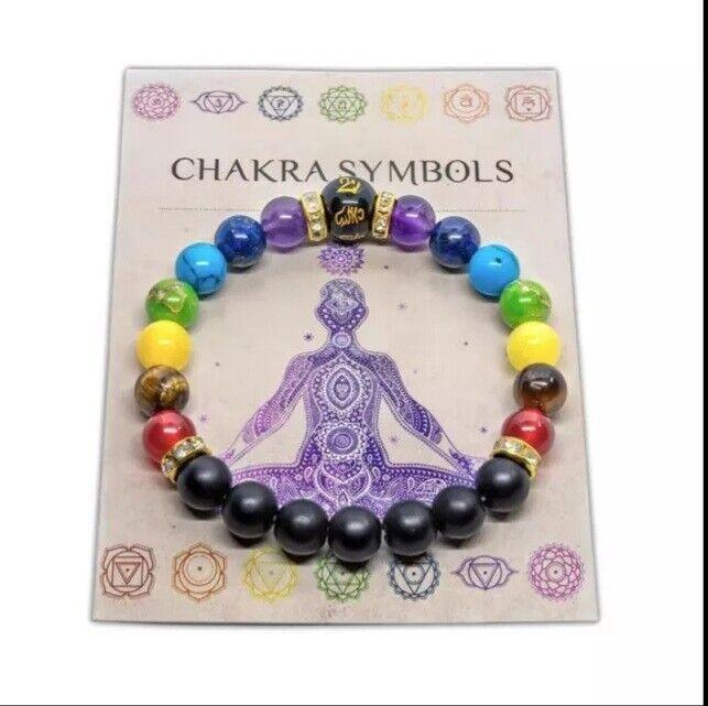 Pulsera De 7 Chakras Para Hombre Y Mujer, Cristal Natural, Curación De Ansiedad,