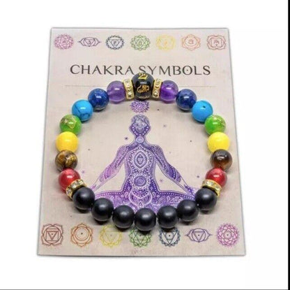 Pulsera De 7 Chakras Para Hombre Y Mujer, Cristal Natural, Curación De Ansiedad,