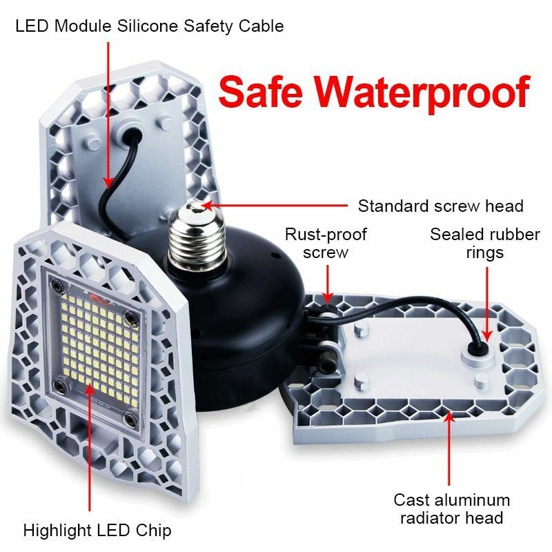 LED Lamp 100W 80W 60W E27 110V 220V Bulb Deformable High Power Smart Light AC100