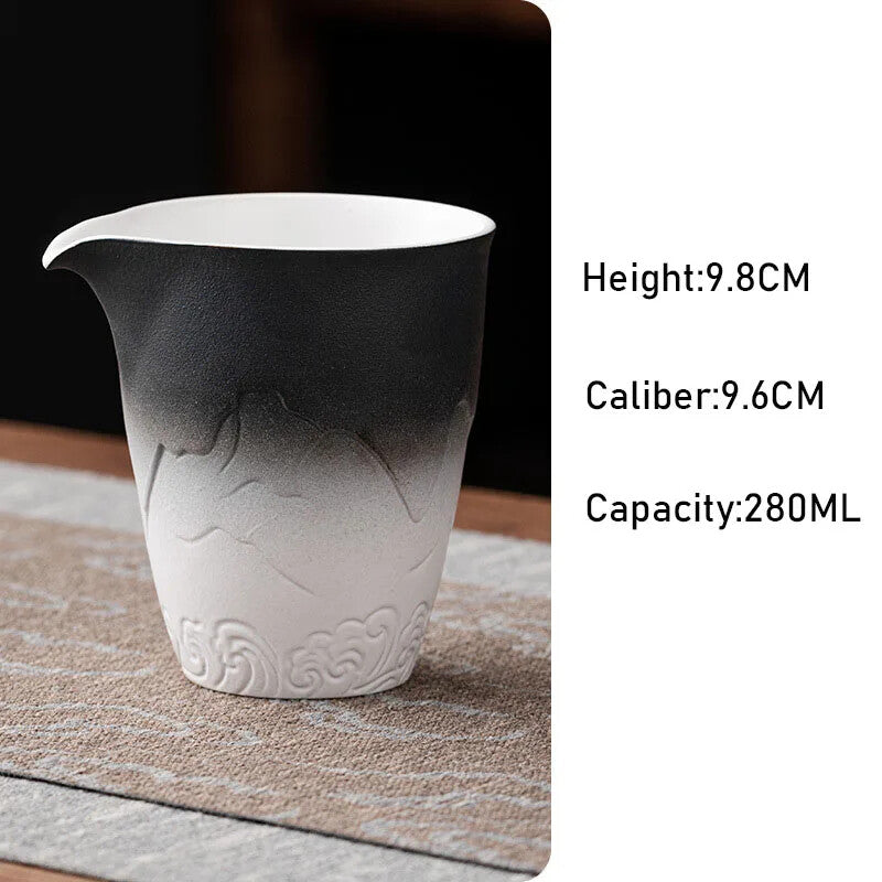 280ml Retro Gradual Change Glaze Ceramic Fair Cup Kung Fu Teaset Accessories