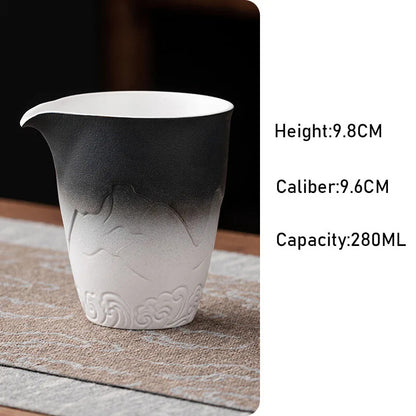 280ml Retro Gradual Change Glaze Ceramic Fair Cup Kung Fu Teaset Accessories
