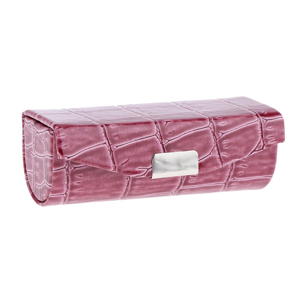 Elegant ABS Synthetic Leather Lipstick Case Bag Flocking Liner Traveling Purse